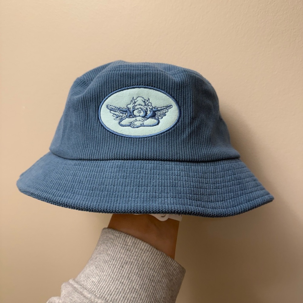 Boys Lie Blue Bucket Hat with Angel Patch